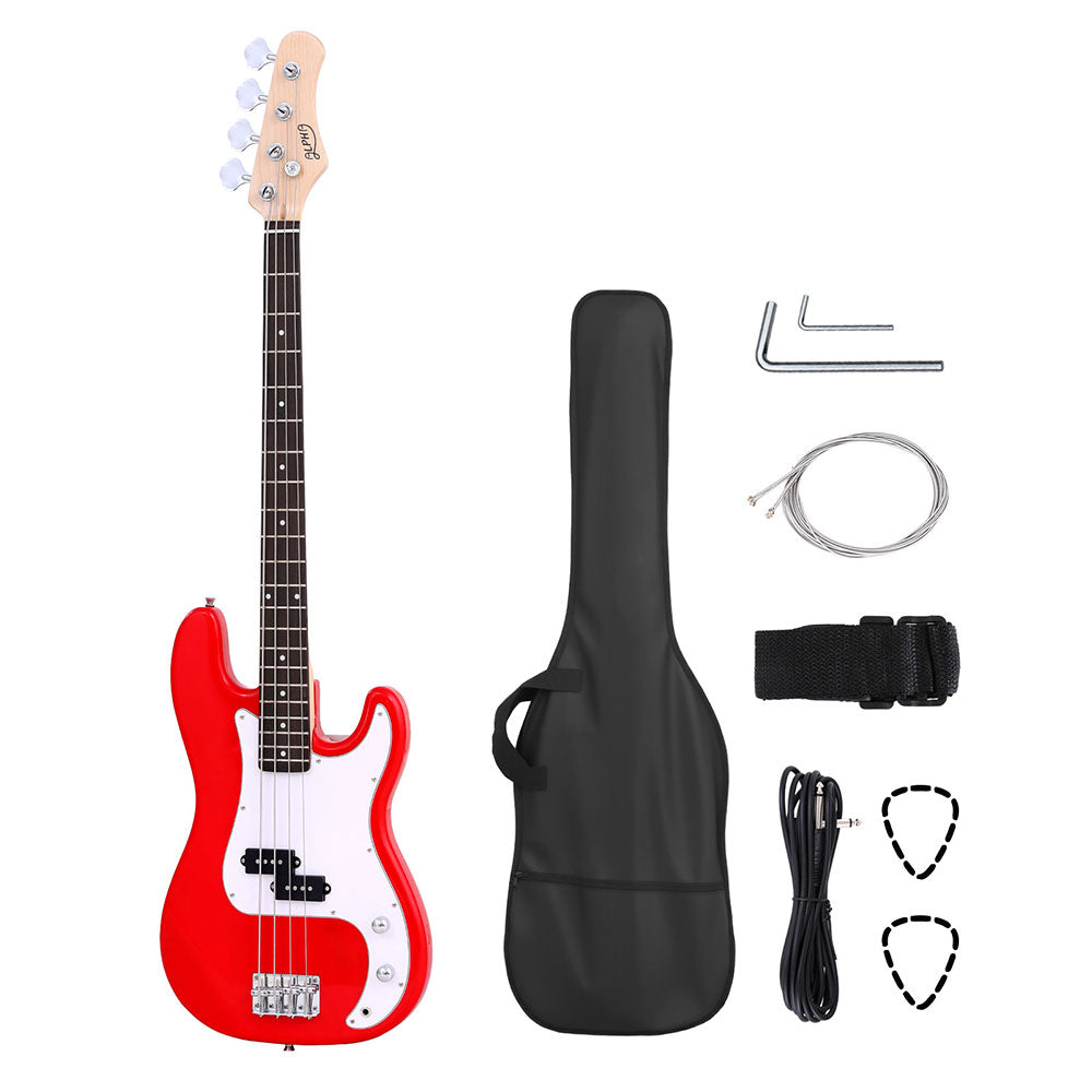 Alpha Electric Guitar Bass  47 Inch Red