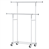Artiss Clothes Rack Double Rod Airer Rail Coat Stand Adjustable Hanger
