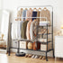 Artiss Clothes Rack Double Rod Airer Rail Coat Stand Hanger Storage Shelf