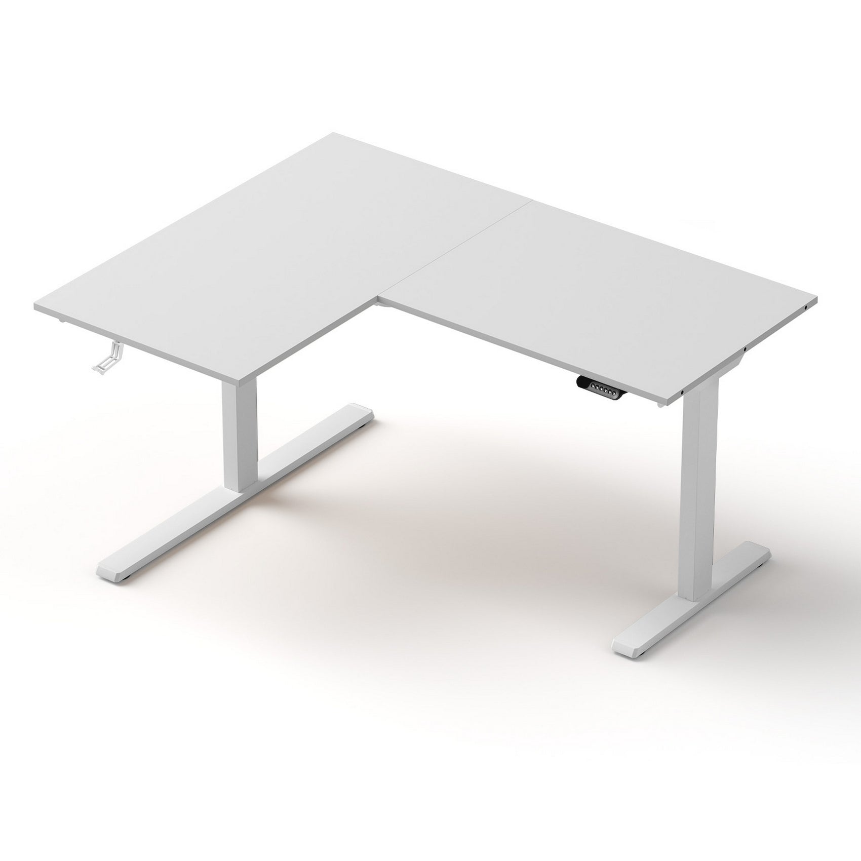 Artiss L-Shape Standing Desk Sit Stand Up Height Adjustable Electric Motorised White