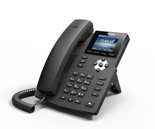 Fanvil X3S SOHO IP phone, 4 SIP lines, 2.4in color display, HD voice, 10/100 Ethernet, 3-way conferencing, desktop or wall mount