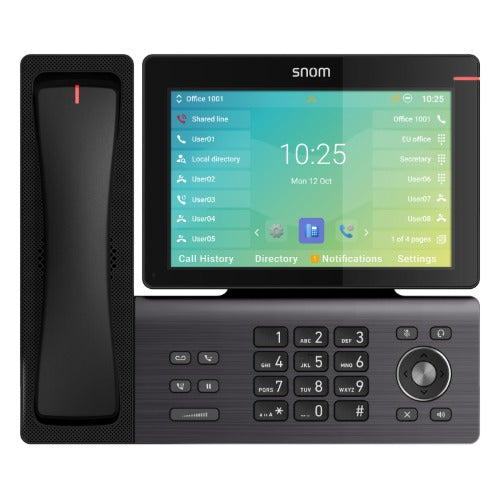 SNOM D895M IP Phone, 8' High-Resolution Touchscreen Display, Microsoft Teams Certified, Integrated DECT Handset, Bluetooth 5.0 & Dual-Band Wi-Fi