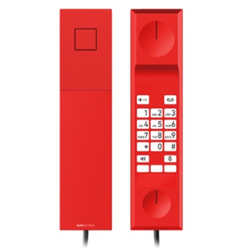 Snom E303A, Analogue Emergency Phone, traffic-red casing and antibacterial housing, Hearing Aid Compatible,