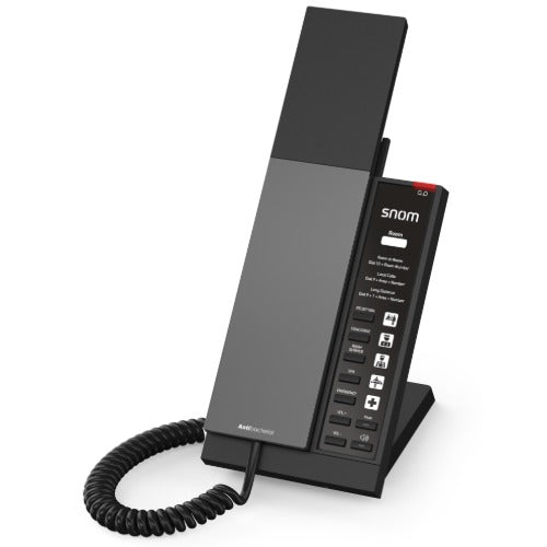 Snom HD340A â€“ Analogue Slim Guest Room Phone, Five speed-dial buttons, Customisable faceplate, Hearing-aid compatible