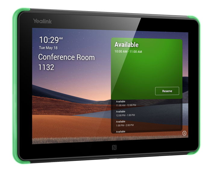 Yealink Roompanel Android based Scheduling Panel 8-inch, flush mount kit for wall or glass, 20Â° Tilt, PSU included, Yealink Platform, Microsoft Teams,