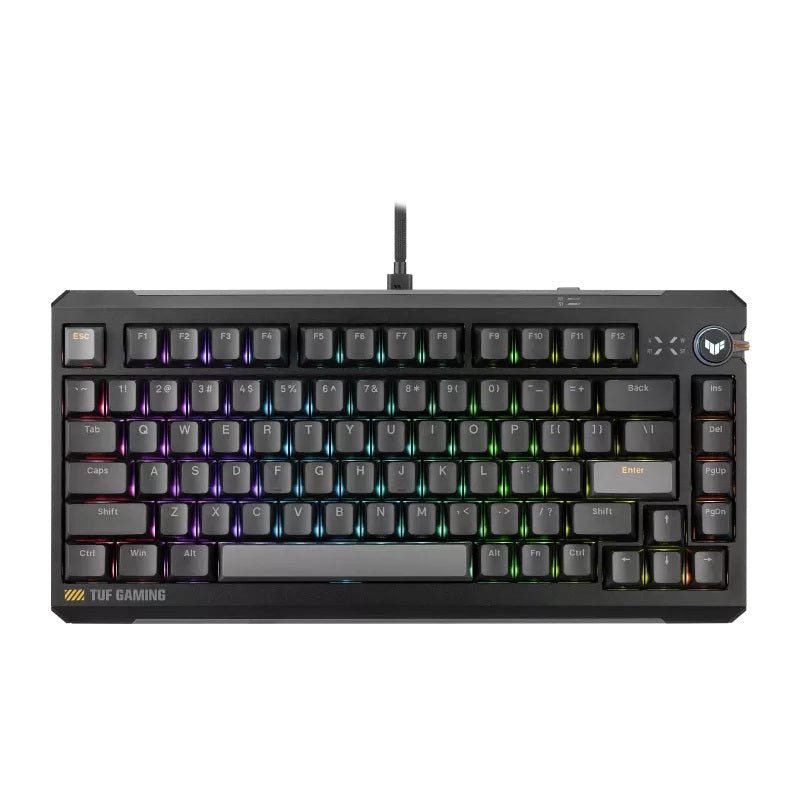 ASUS TUF Gaming K4 Magnetic - Black, magnetic switches, 8000Hz polling, 0.1â€“3.3mm actuation, RGB, hot-swappable, PBT keycaps, USB-C