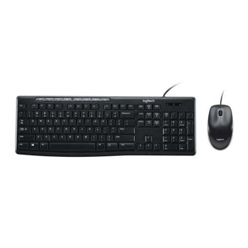 Logitech MK200 USB Media Keyboard and Mouse Combo - 1000dpi USB Full-size Keyboard, Thin profile, play/pause, volume, the Internet, e-mail