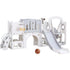 Keezi Kids Slide Swing Set Basketball Hoop Ring Football Outdoor Toys 132cm grey
