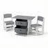 Keezi Kids Table and 2 Chairs Set Wooden Activity Table wit 2 Storage Drawers, Toddler Table and Chair Set for Children Drawing, Reading, Crafts, Eating, Grey