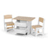 Keezi Kids Table and 2 Chairs Set Wooden Activity Table wit 2 Storage Drawers, Toddler Table and Chair Set for Children Drawing, Reading, Crafts, Eating, Natural