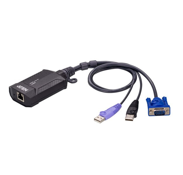 ATEN USB VGA KVM over IP Mini, VGA input resolutions up to 1920 Ã— 1200 @ 60 Hz with 24-bit color depth, Hook design, BIOS level access