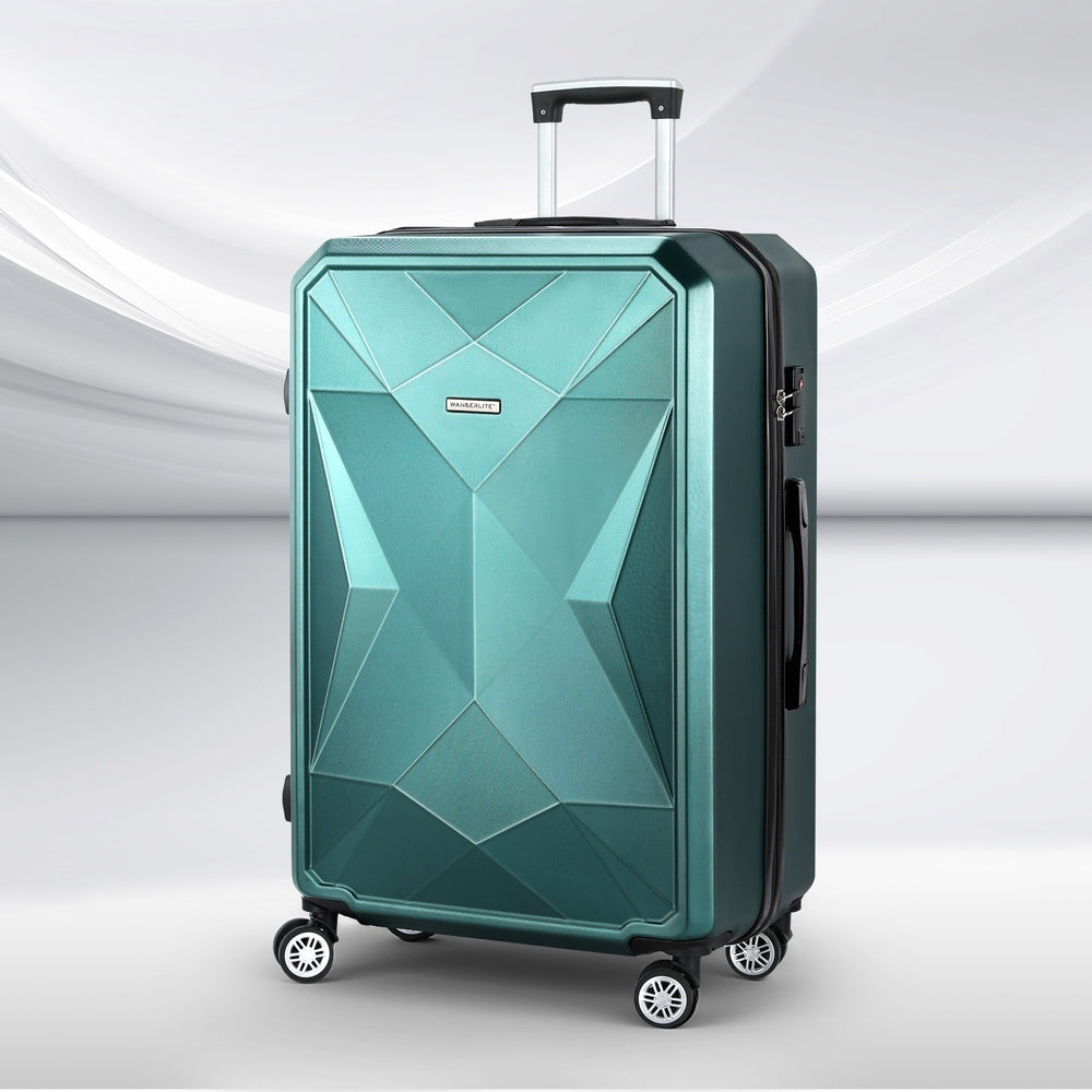 Wanderlite 28-inch Luggage Set with TSA Lockï¿½ABS Hard Shell Travel Suitcase Organiser Luggage Case Atrovirens