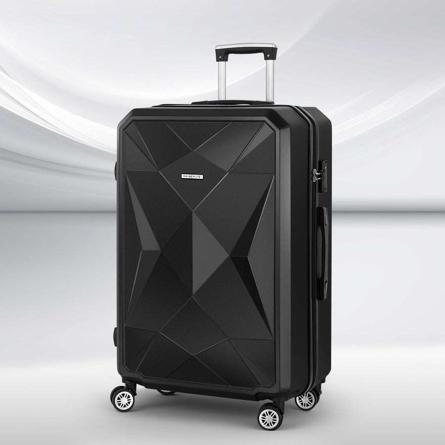 Wanderlite 28-inch Luggage Set with TSA Lockï¿½ABS Hard Shell Travel Suitcase Organiser Luggage Case Black