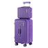 Wanderlite 2pcs Trunk Luggage Suitcase Travel Carry On TSA Lock 12" 20" Purple