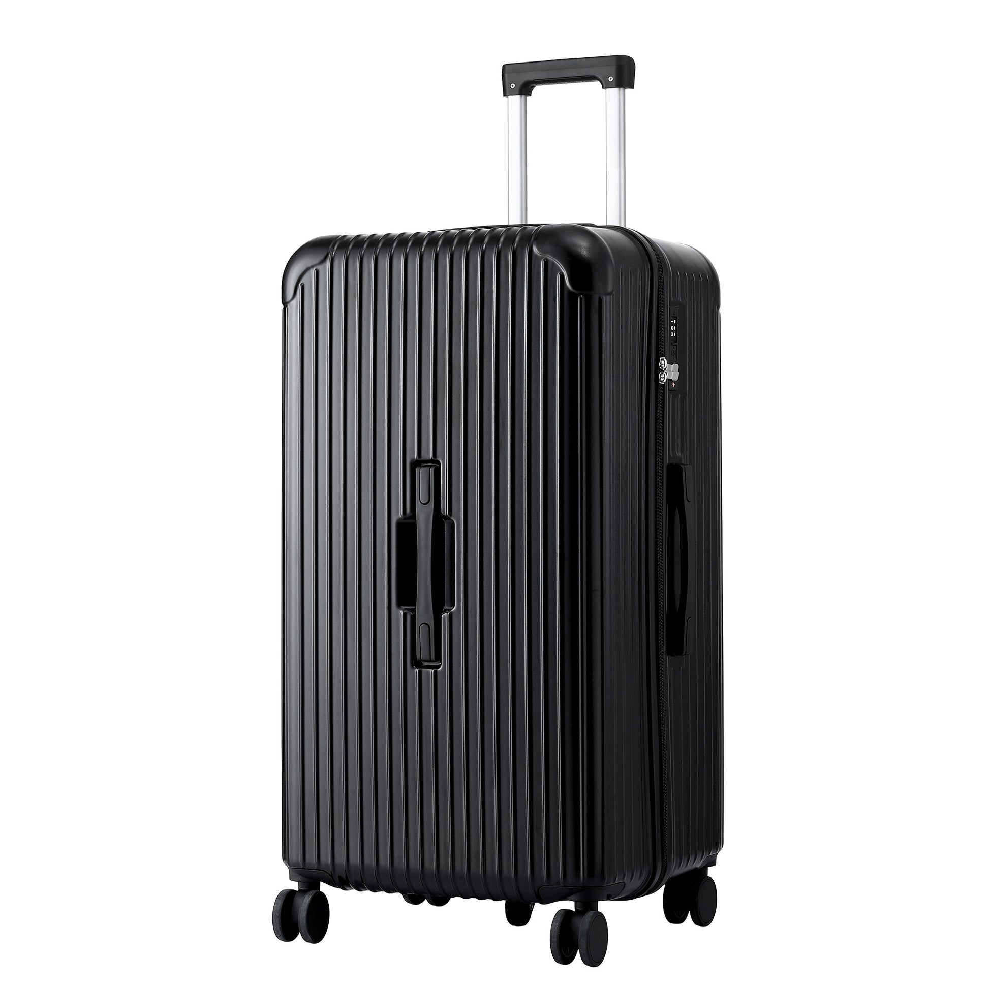Wanderlite 28" Trunk Luggage Suitcase Travel 5 Wheels Type-C Port TSA Black