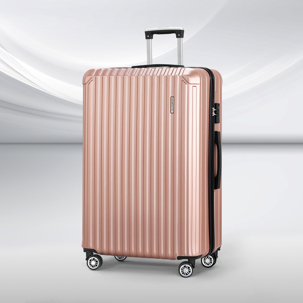 Wanderlite 28-inch Luggage Set with TSA Lockï¿½ABS Hard Shell Travel Suitcase Organiser Luggage Case Rose Gold