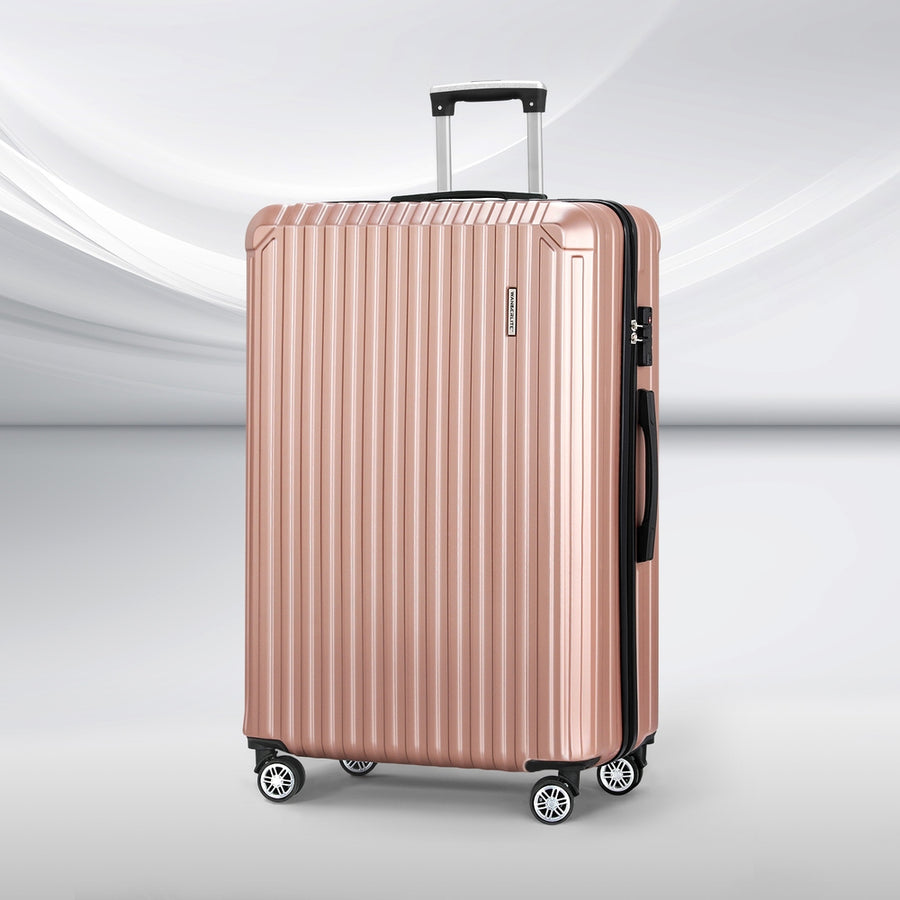 Wanderlite 28-inch Luggage Set with TSA Lockï¿½ABS Hard Shell Travel Suitcase Organiser Luggage Case Rose Gold