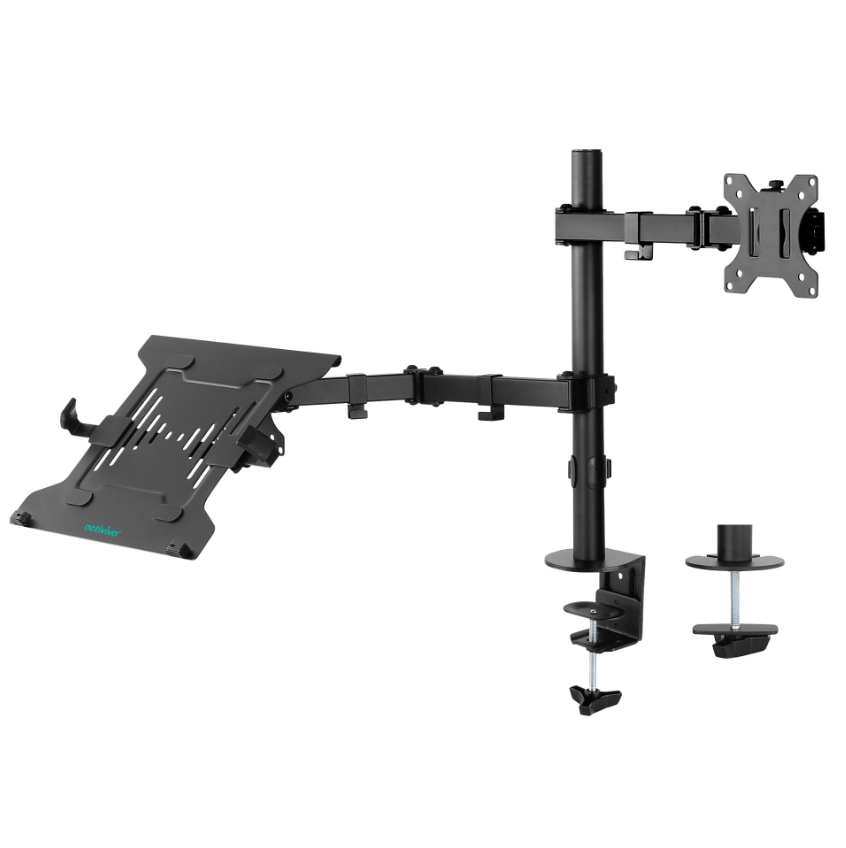 mbeatÂ® Dual-Screen Articulating Monitor Arm with Interchangeable Laptop Holder (LS)