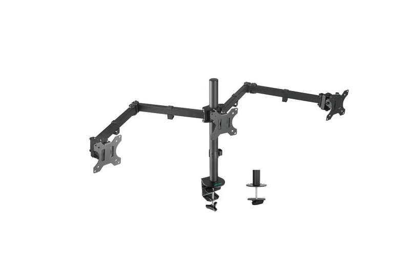(LS) mbeatÂ® activiva Triple-Screen Articulating Monitor Arm Ideal for a seamless triple monitor setup (13'-27'), it offers flexible positioning