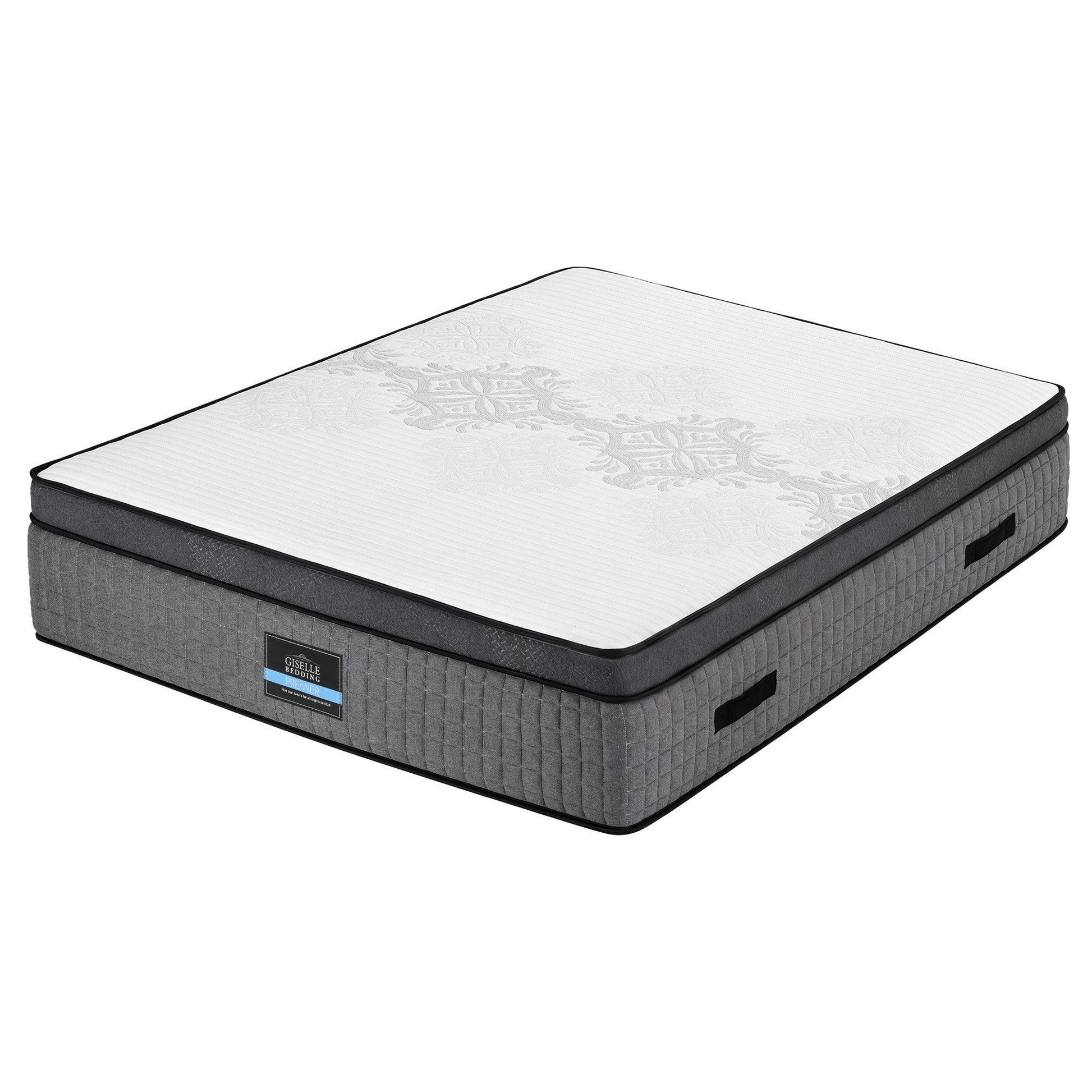 Giselle Bedding Queen Mattress 37cm 4-in-1 Adjustable Firmness Cooling Gel Memory Foam Dual-Zone Flippable for Couples