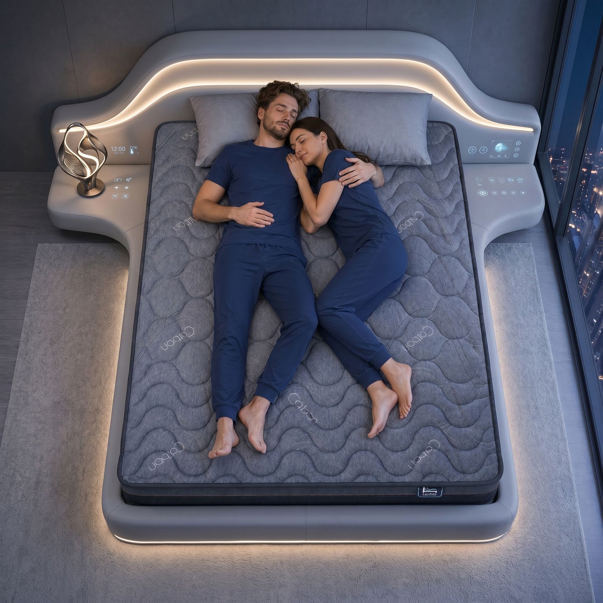 Levitex King Mattress 25 cm Hybrid Pocket Spring with 4cm Egg Crate Foam for Deep Sleep Bamboo Charcoal Fabric