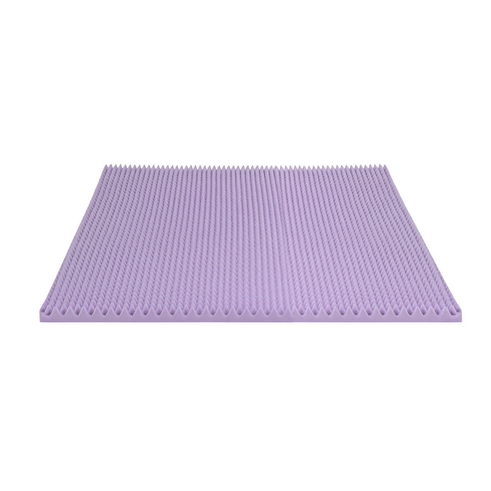 Giselle 5cm Memory Foam Mattress Topper Lavender Infused Egg Crate Pad Mat Queen