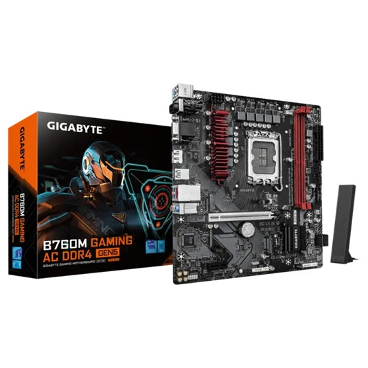 Gigabyte B760M GAMING AC DDR4 GEN5, Intel B760, LGA1700 12thâ€“14th Gen, DDR4 64GB, PCIe 5.0 x16, Wi-Fi AC, 2.5GbE, M.2 PCIe 4.0