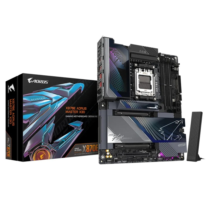 Gigabyte X870E AORUS MASTER X3D AM5 DDR5 256GB USB4 Wi-Fi7 BT5.4 10GbE+5GbE PCIe5 M.2 PCIe5/4 HDMI ALC1220 ES9118 ATX 30.5Ã—24.4cm