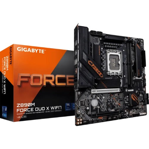 Gigabyte Z890M FORCE DUO X WIFI7 MB Intel LGA 1851 ATX Motherboard, 4x DDR5 ~256GB, 3x PCI-E x16, 4x M.2, 4x SATA,  5x USB 3.2, 1x USB-C, 4x USB 2.0