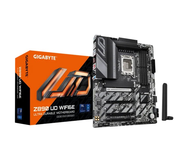 Gigabyte Z890 UD WIFI6E Intel LGA 1851 ATX Motherboard, 4x DDR5 ~256GB, 4x PCI-E x16, 3x M.2, 4x SATA,  5x USB 3.2, 1x USB-C, 4x USB 2.0