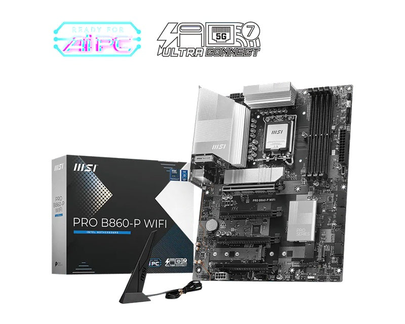 MSI PRO B860-P WIFI, INTEL B860, 4x DDR5 256GB, 1x HDMI, 4x PCI-E x16, 3x M.2, 4x SATA, 8x USB 2.0, IntelÂ® Wi-Fi 7