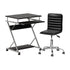 Artiss Computer Desk Office Chair Set Desks with Keyboard Shelf Try Black