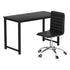 Artiss Computer Desk 120cm Executive Office Chairs Set PU Leather Low Back Black