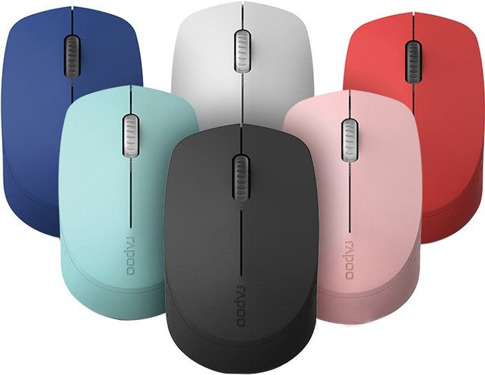 RAPOO M100 2.4GHz & Bluetooth 3 / 4 Quiet Click Wireless Mouse Red   - 1300dpi Connects up to 3 Devices, Up to 9 months Battery Life
