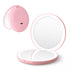 Embellir LED Compact Mirror Lighted Travel Makeup Mirror Pocket-Sized 1x 10x Magnification Round Pink
