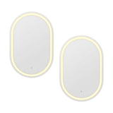 Embellir 2 LED Wall Mirror With Light 50X75CM Bathroom Decor Oval Mirrors Vanity