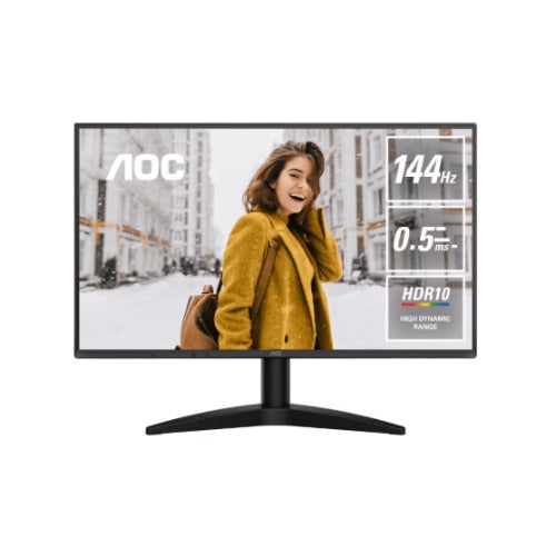 AOC 24B36X 23.8': IPS, FHD 144Hz, 0.5ms MPRT, 300 nits, 1500:1, sRGB 123%, HDMI 1.4 & DP 1.4, tilt stand, VESA 100Ã—100, 18W, 2.52kg w/ stand