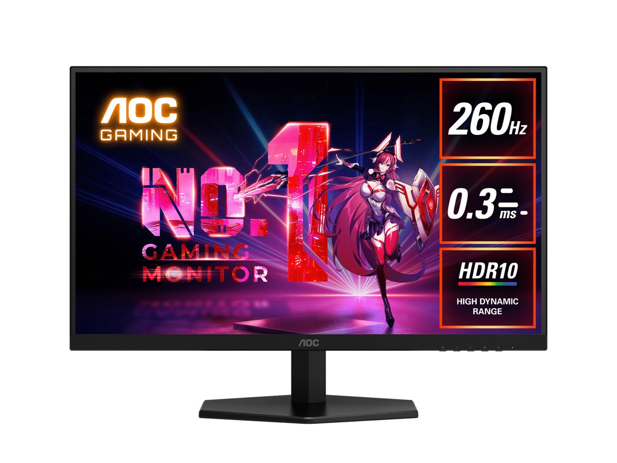 AOC 27' 260Hz Gaming Monitor : Fast IPS panel, 2560Ã—1440 @ 260Hz, 0.3ms MPRT, 120% sRGB, 98.5% DCI-P3, 300 nits, DP & HDMI, tilt stand