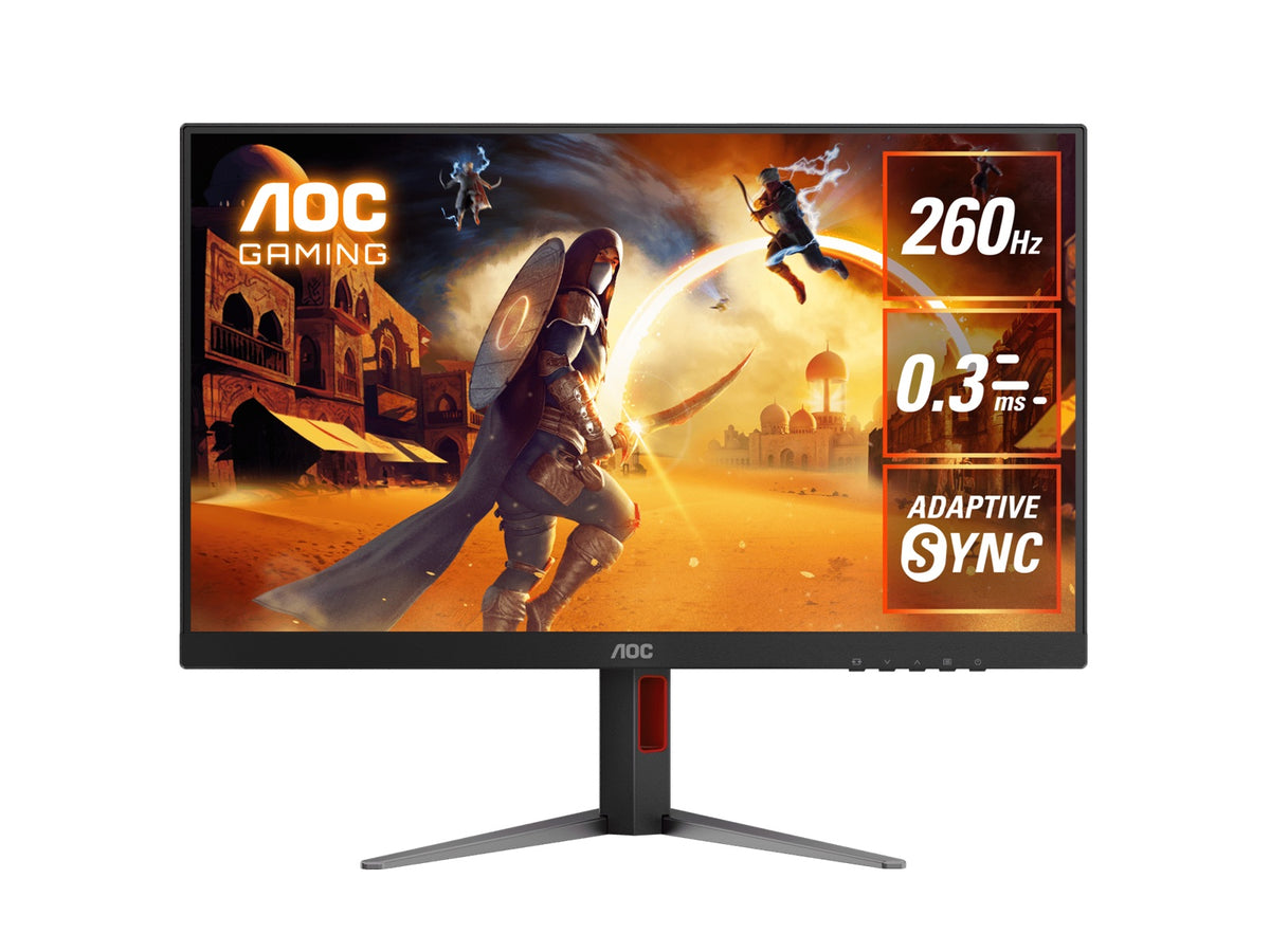 AOC 27' Gaming Monitor â€“ QHD 260Hz (OC), 0.3ms MPRT, IPS panel, 118% sRGB, 1.07B colors, DP 1.4+DSC, HDMI 2.0, Delta E<2, fully adjustable stand (LS)