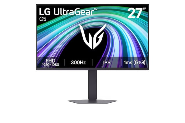 LG 27' UltraGear IPS Full HD 300Hz Monitor, 1920Ã—1080, 1ms GtG, HDR10, sRGB 99%, G-SYNC Compatible, FreeSync Premium, DP 1.4, 2x HDMI, L-Stand