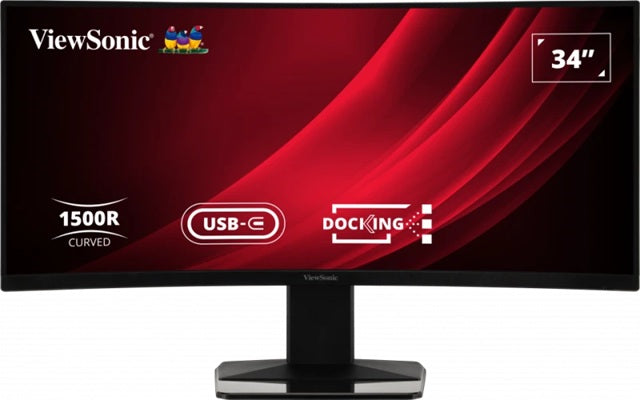 ViewSonic 34' Curved Docking Monitor with KVM Switch â€“ 3440Ã—1440 VA, 1500R, 120Hz, HDR10, USB-C 65W, DP, HDMI, RJ45, 3x USB-A, KVM, sRGB 121%