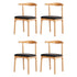 Artiss 4x Dining Chairs Rubber Wood Leather Seat Black