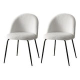 Artiss Dining Chairs Set of 2 Sherpa Boucle White