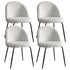 Artiss Dining Chairs Set of 4 Sherpa Boucle White