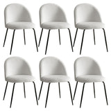 Artiss Dining Chairs Set of 6 Sherpa Boucle White