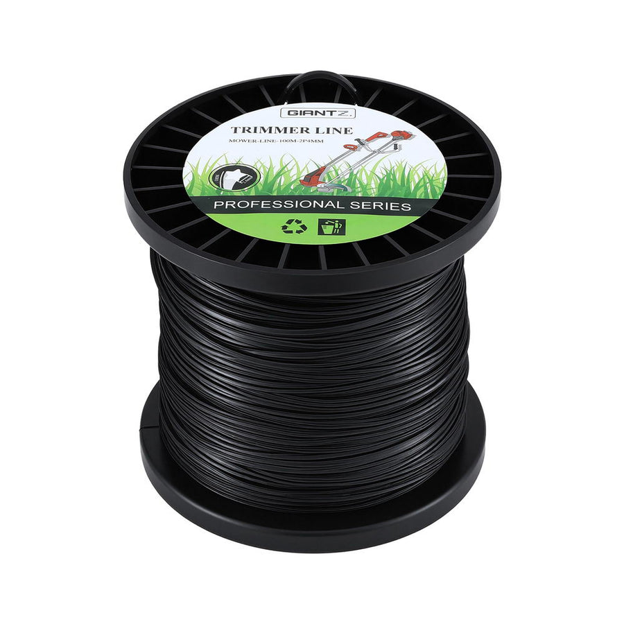Giantz 100M Whipper Snipper Trimmer Line 2.4mm Star Nylon String Cord Black 