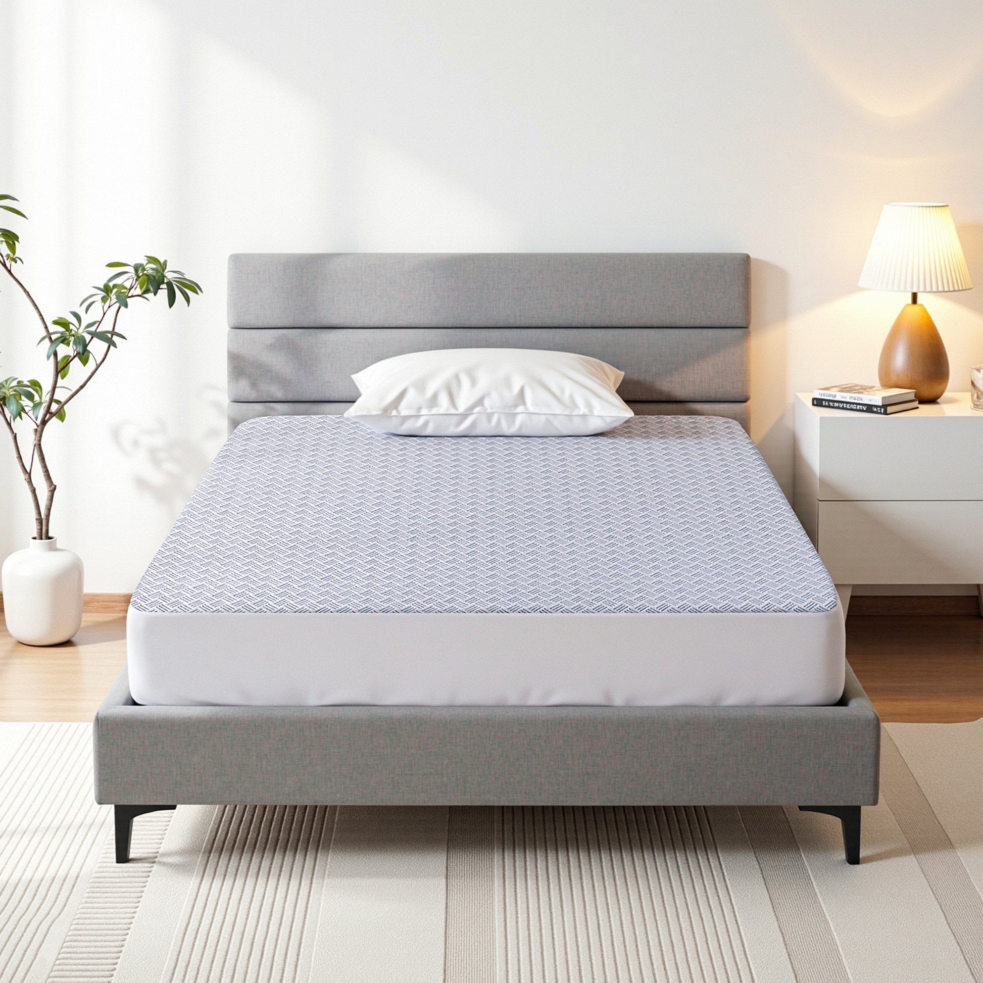 Giselle Cooling Mattress Protector Waterproof Deep Pocket Fitted Cover Single