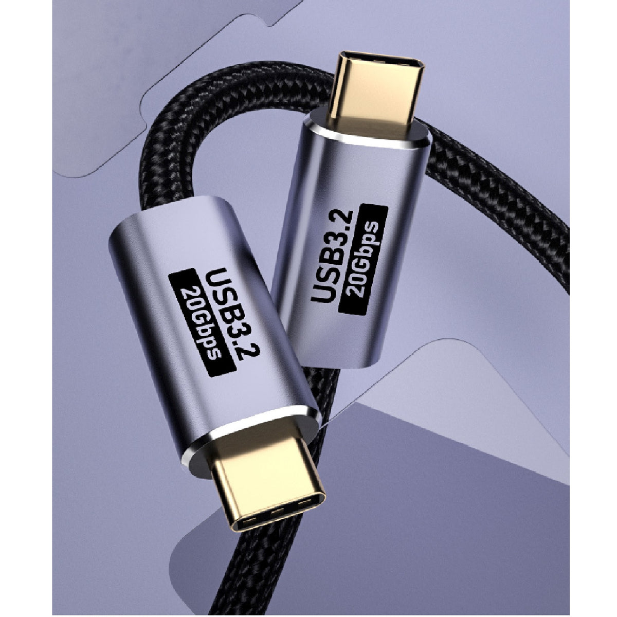 USP BoostUp Cafule Braided USB-C to USB-C (3.2 Gen 2x2) Charge & Video Cable (1M) - Black, 5A/100W PD, 20Gbps, 8K/60Hz, 5 Years Warranty