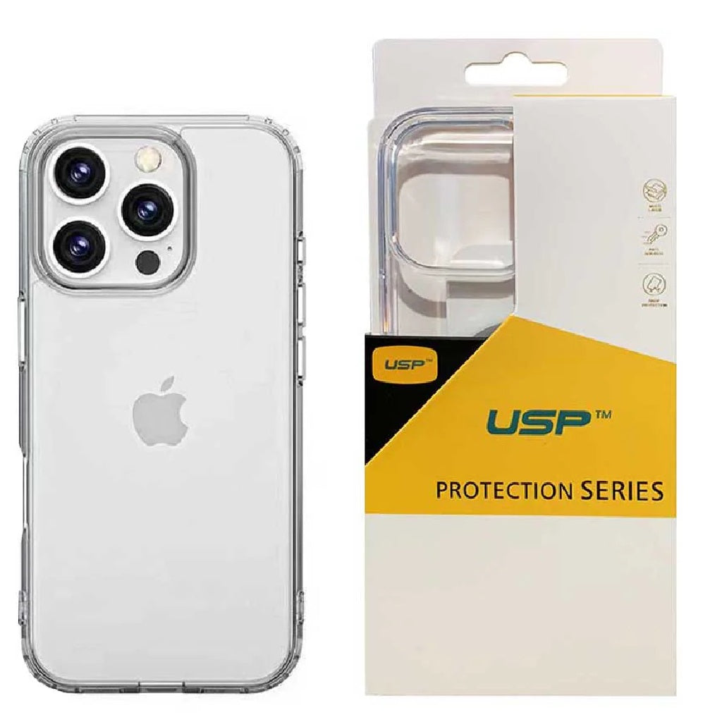 USP Apple iPhone 16 Pro Max (6.9') Clear Rock Shockproof Case -  Ultra-thin, Lightweight, Non-slip, Crystal Clear,Strong & Durable, 5 Years Warranty