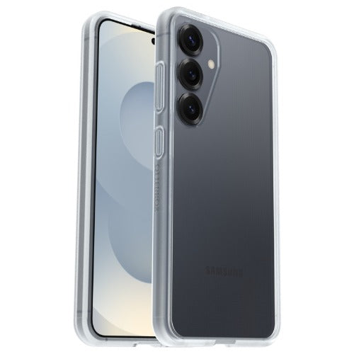 OtterBox React Samsung Galaxy S25 5G (6.2') Case Clear - (77-97378), DROP+ Military Standard, Antimicrobial, Hard Case, Soft Grip, 7 Years Warranty